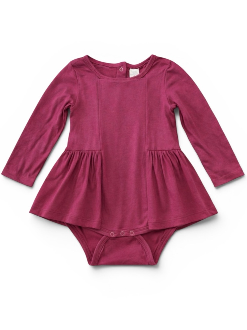 Kate Quinn Baby Girl 18-24M Bamboo Peplum Bodysuit Dress Burgundy